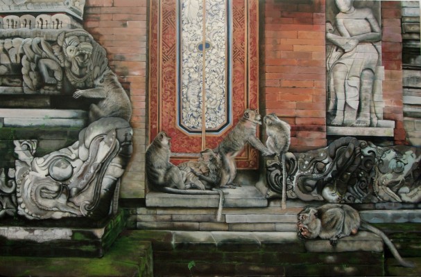 "Der Affentempel", Acryl auf Leinwand, 150 x 200 cm, 2012